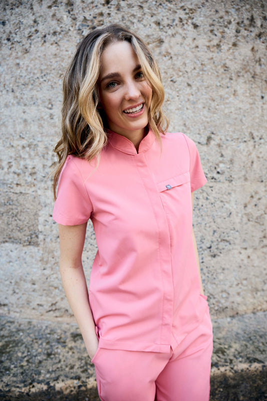 The Charlotte Women's Scrub Top - Coral