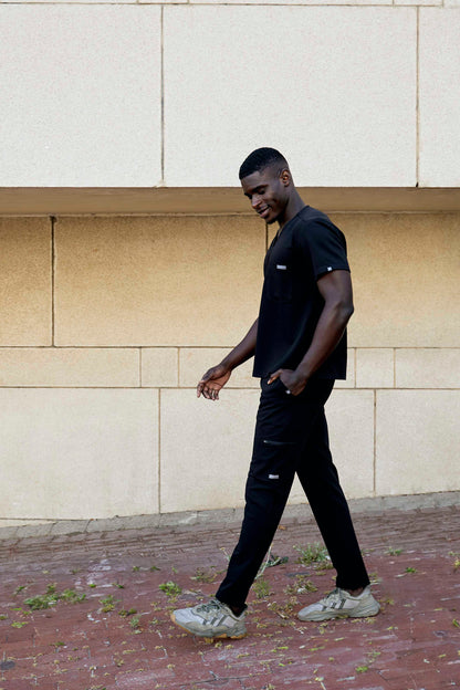 The Mens Straight Leg Scrub Pants - Black