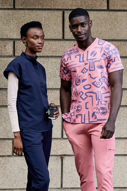 The Alexander Men's Scrub Top - Shaka Print