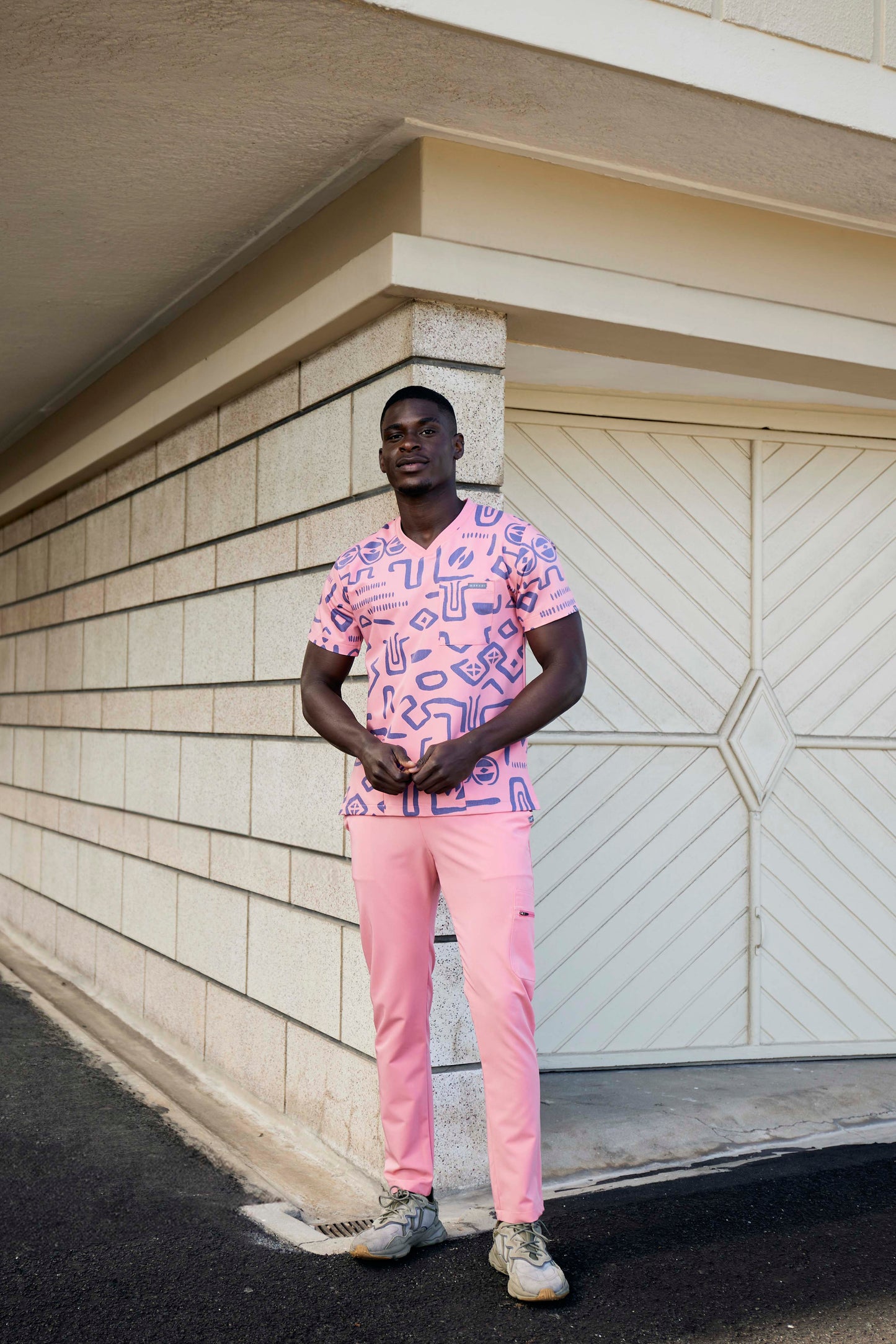 The Mens Straight Leg Scrub Pants - Coral