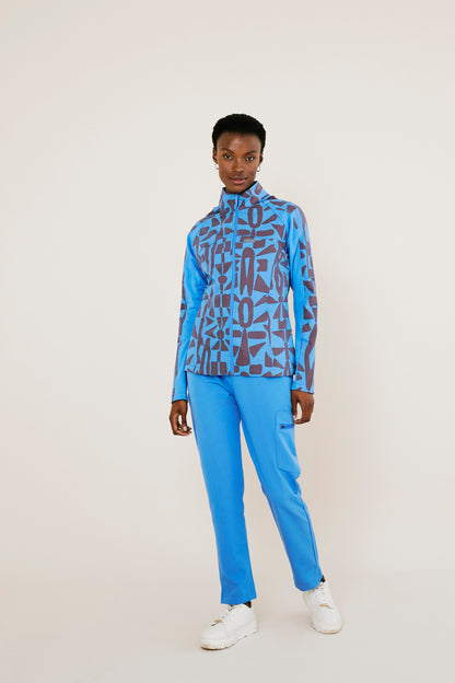 The Lilian Scrub Jacket - Makeba Print