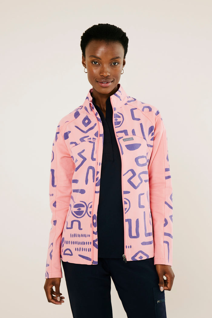The Lilian Scrub Jacket - Shaka Print - Meraki Scrubs