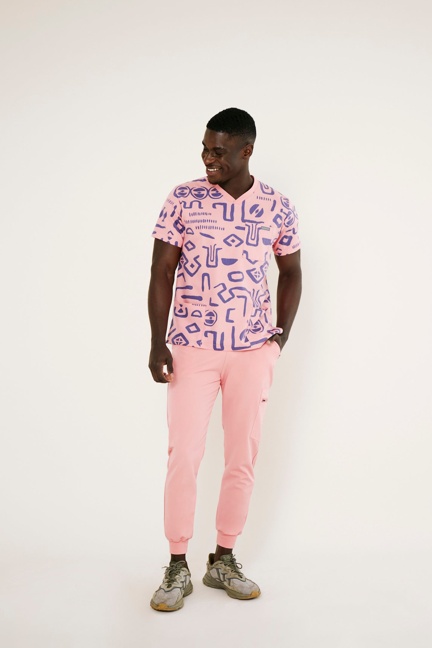 The Alexander Men's Scrub Top - Shaka Print