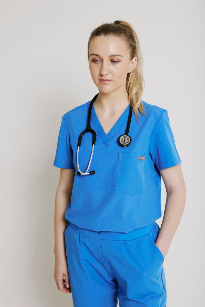 The Penny Women's Scrub Top - Cool Marine - Meraki Scrubs