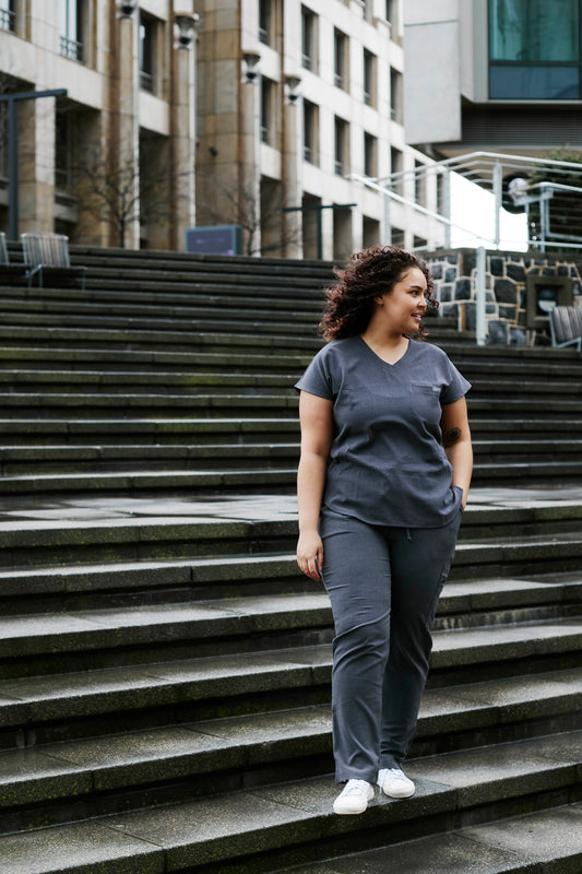 The Coco Women's Scrub Top - Graphite