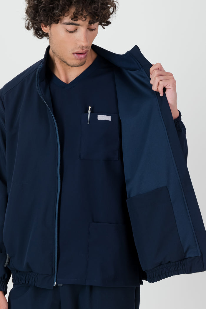 The Albert Men's Scrub Jacket - Navy - Meraki Scrubs