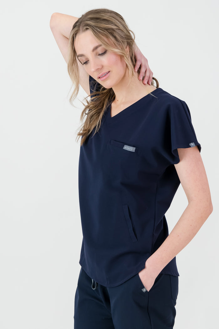 The Coco Women's Scrub Top - Navy - Meraki Scrubs