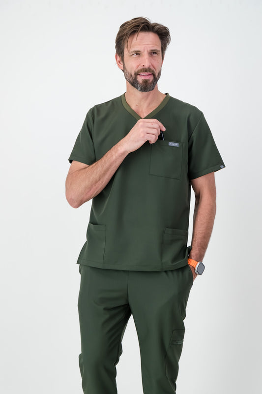 The Alexander Men's Scrub Top - Bonsai