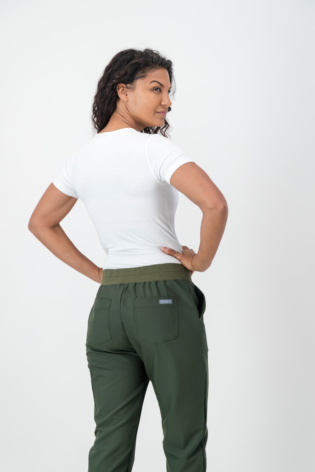 Ladies Short-sleeve Underscrub - White