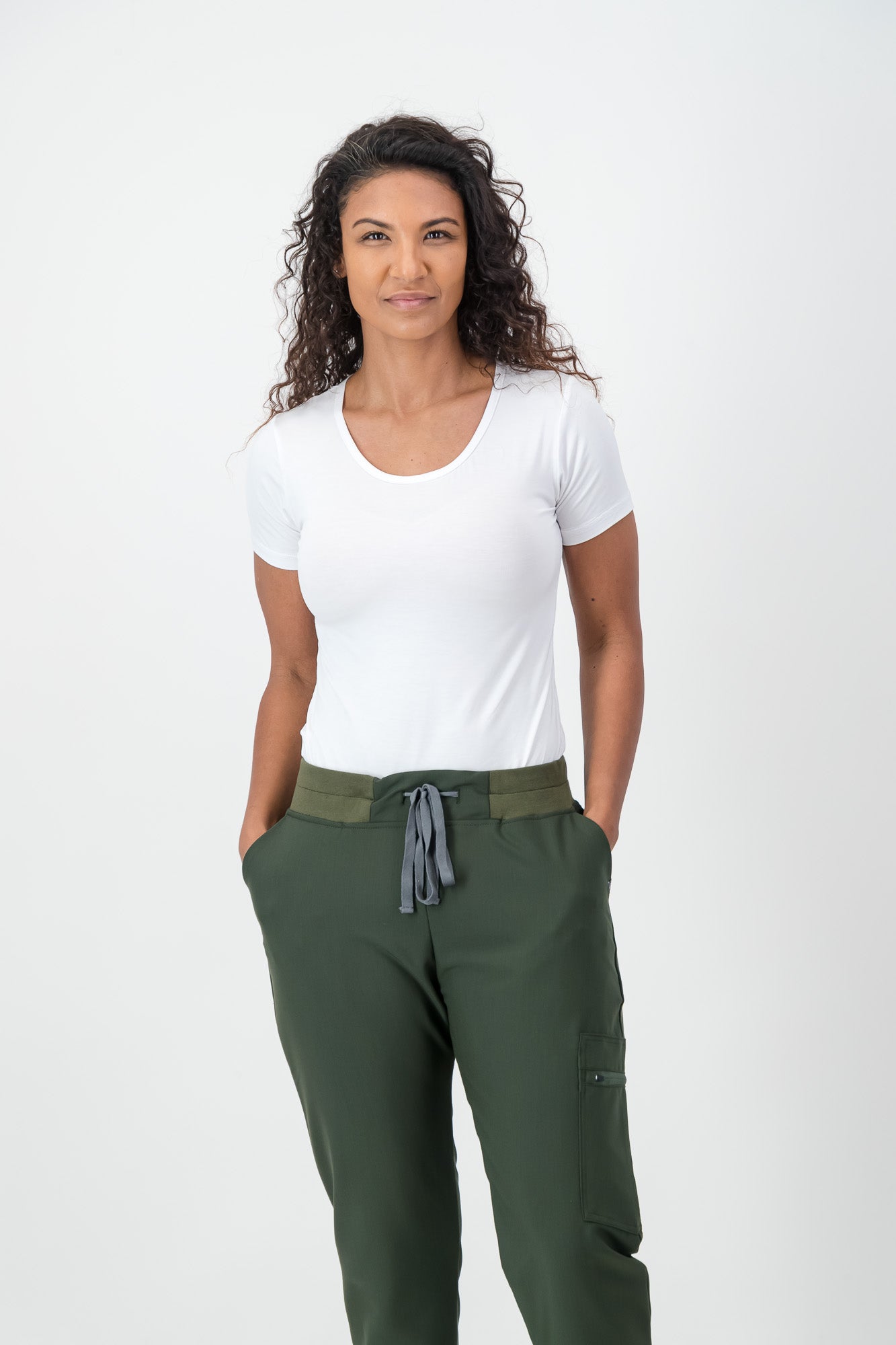 Ladies Short-sleeve Underscrub - White