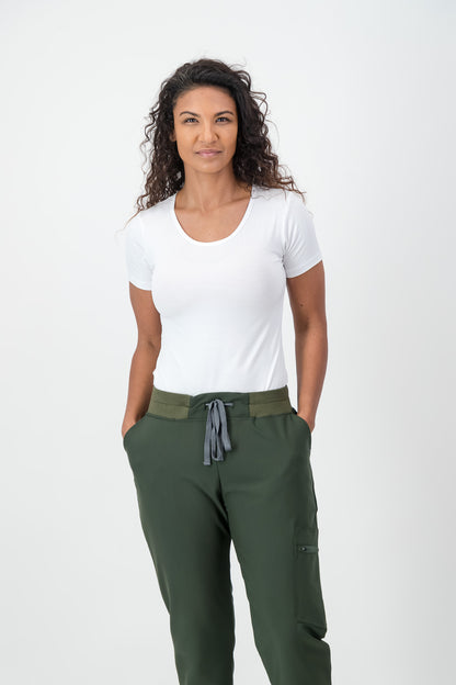Ladies Short-sleeve Underscrub - White