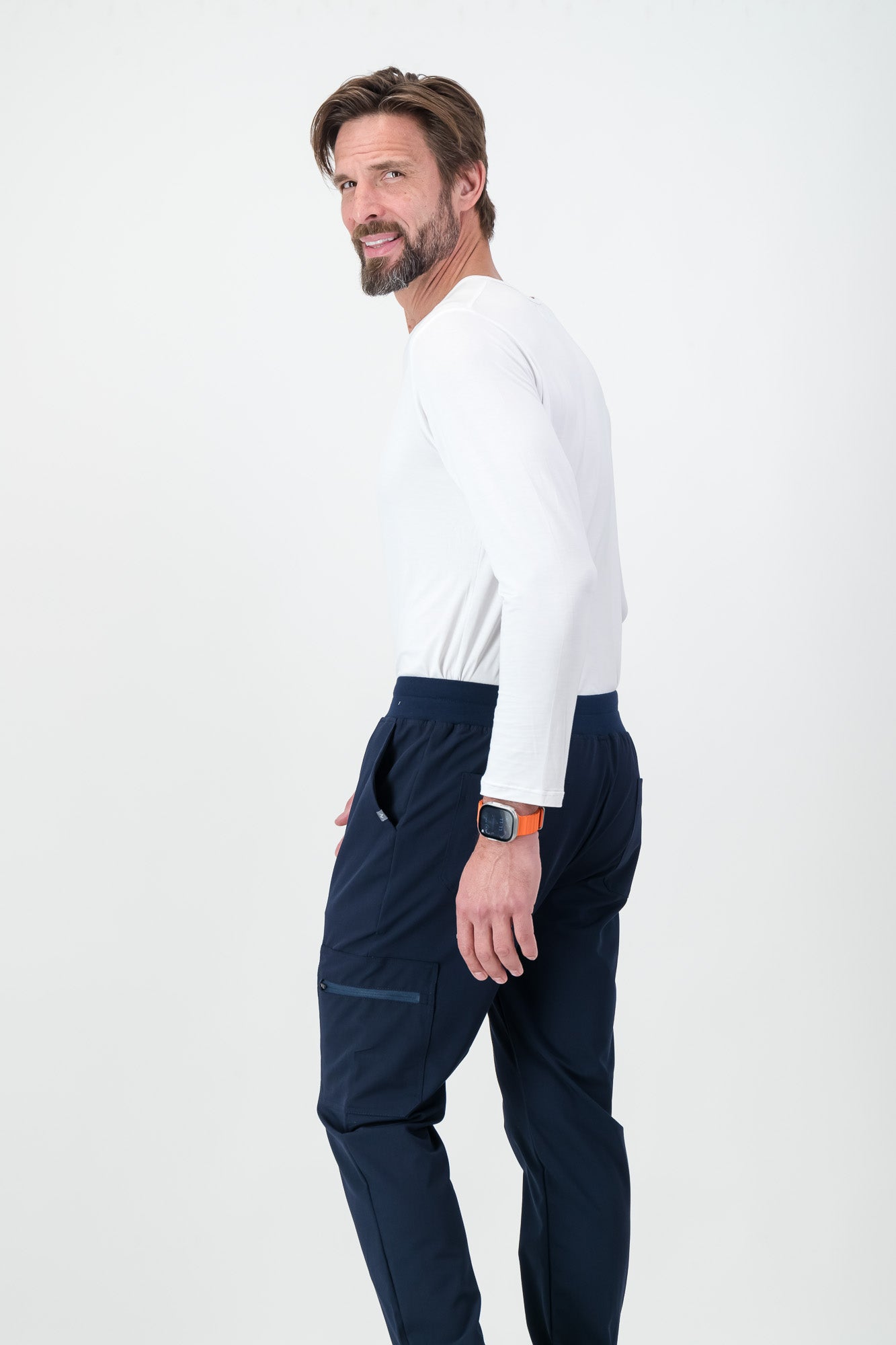 Men's Long-sleeve Underscrub - White