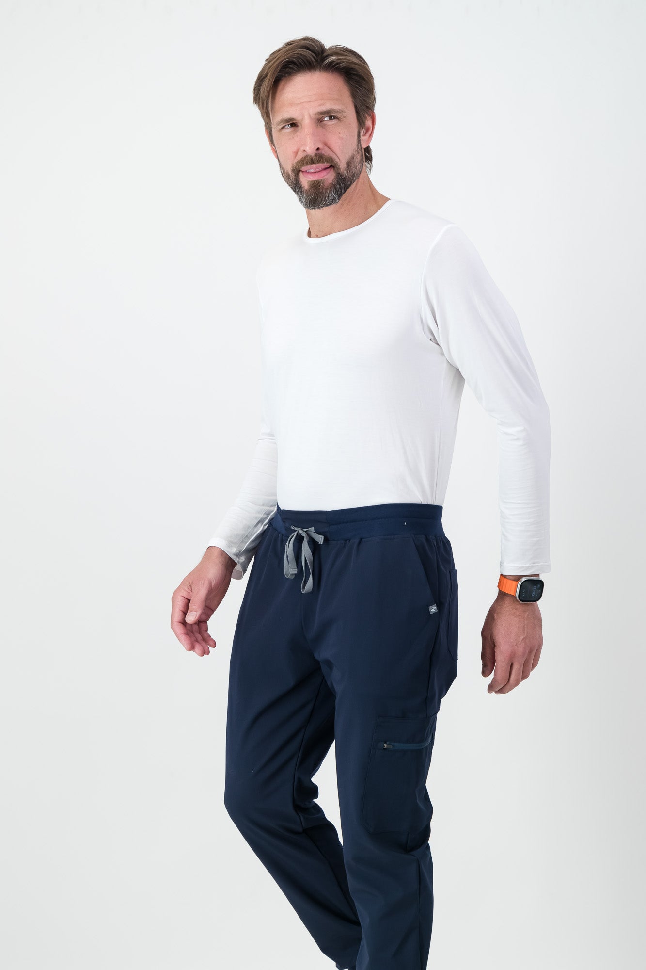 Men's Long-sleeve Underscrub - White