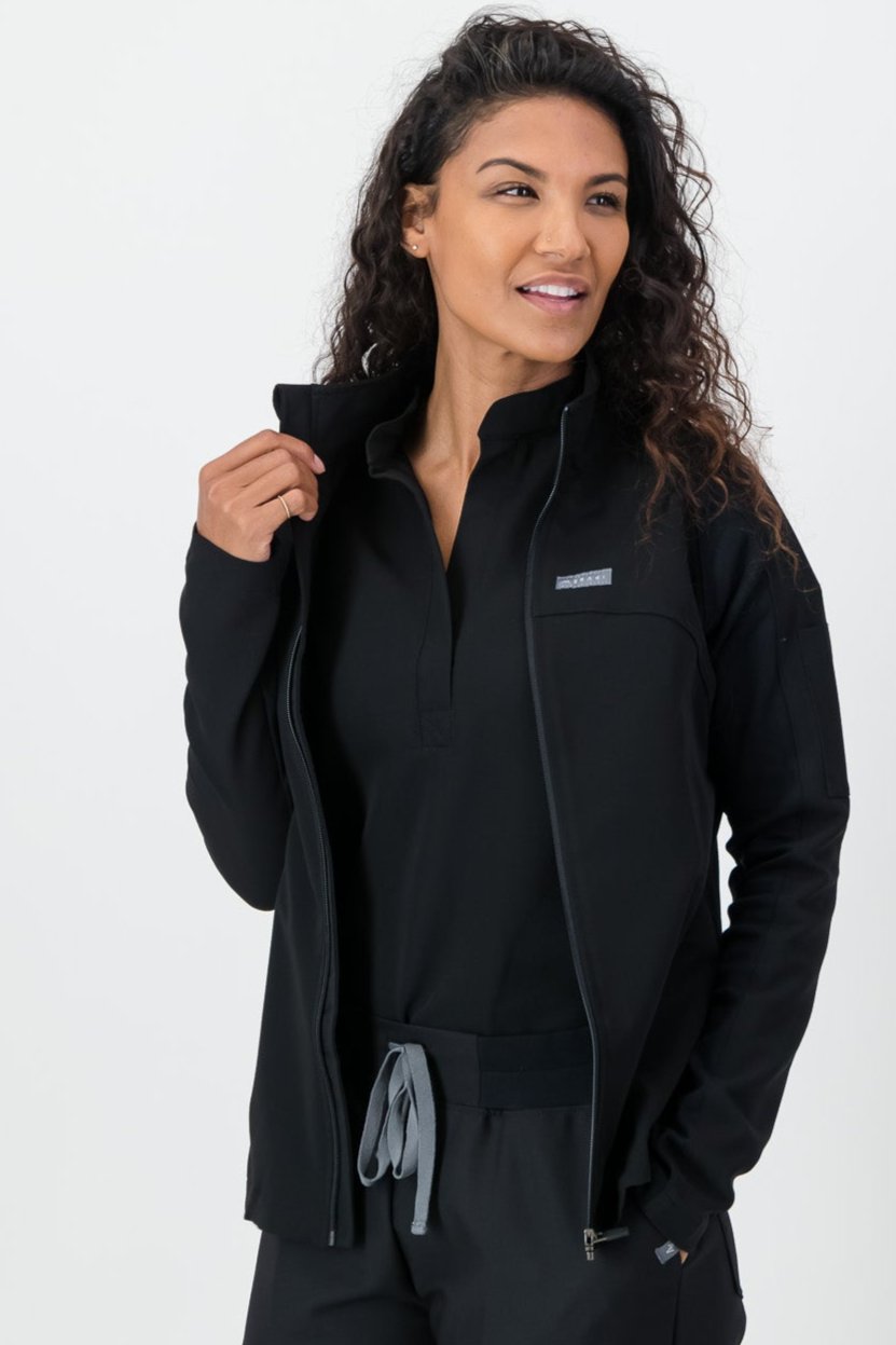 The Lilian Scrub Jacket - Black