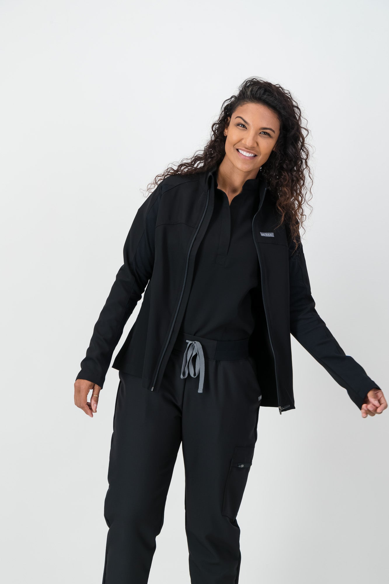 The Lilian Scrub Jacket - Black