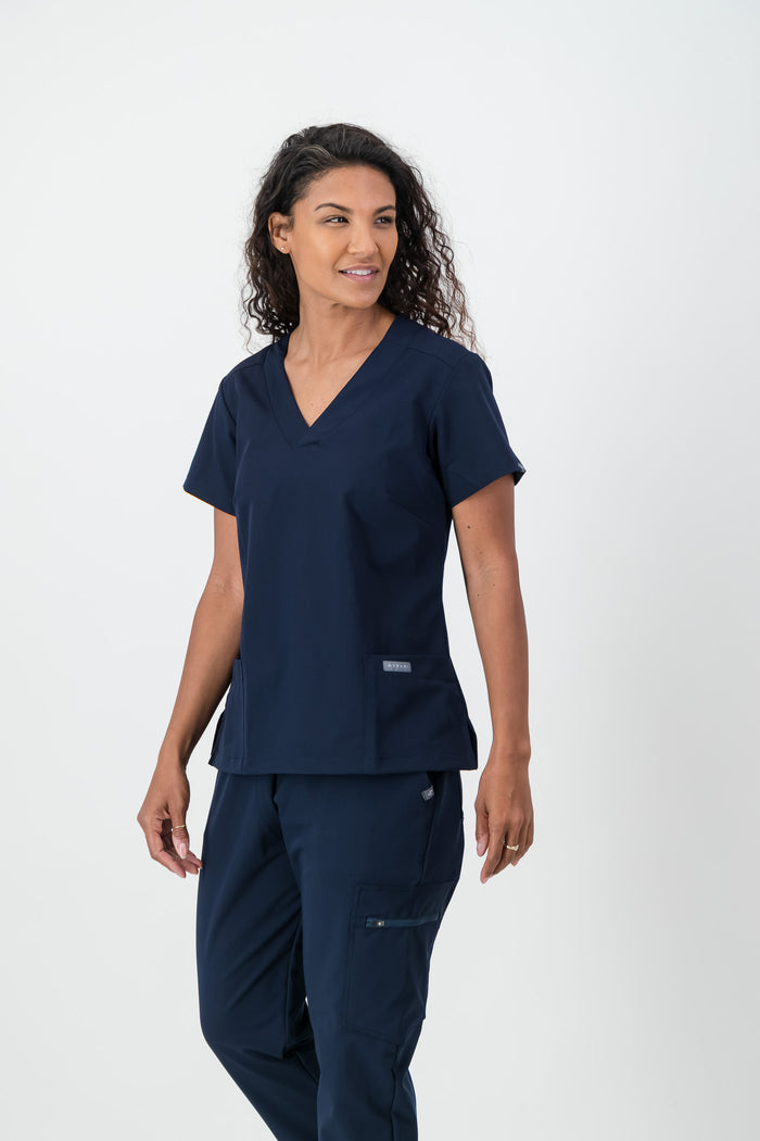 The Marie Women's Scrub Top - Navy - Meraki Scrubs