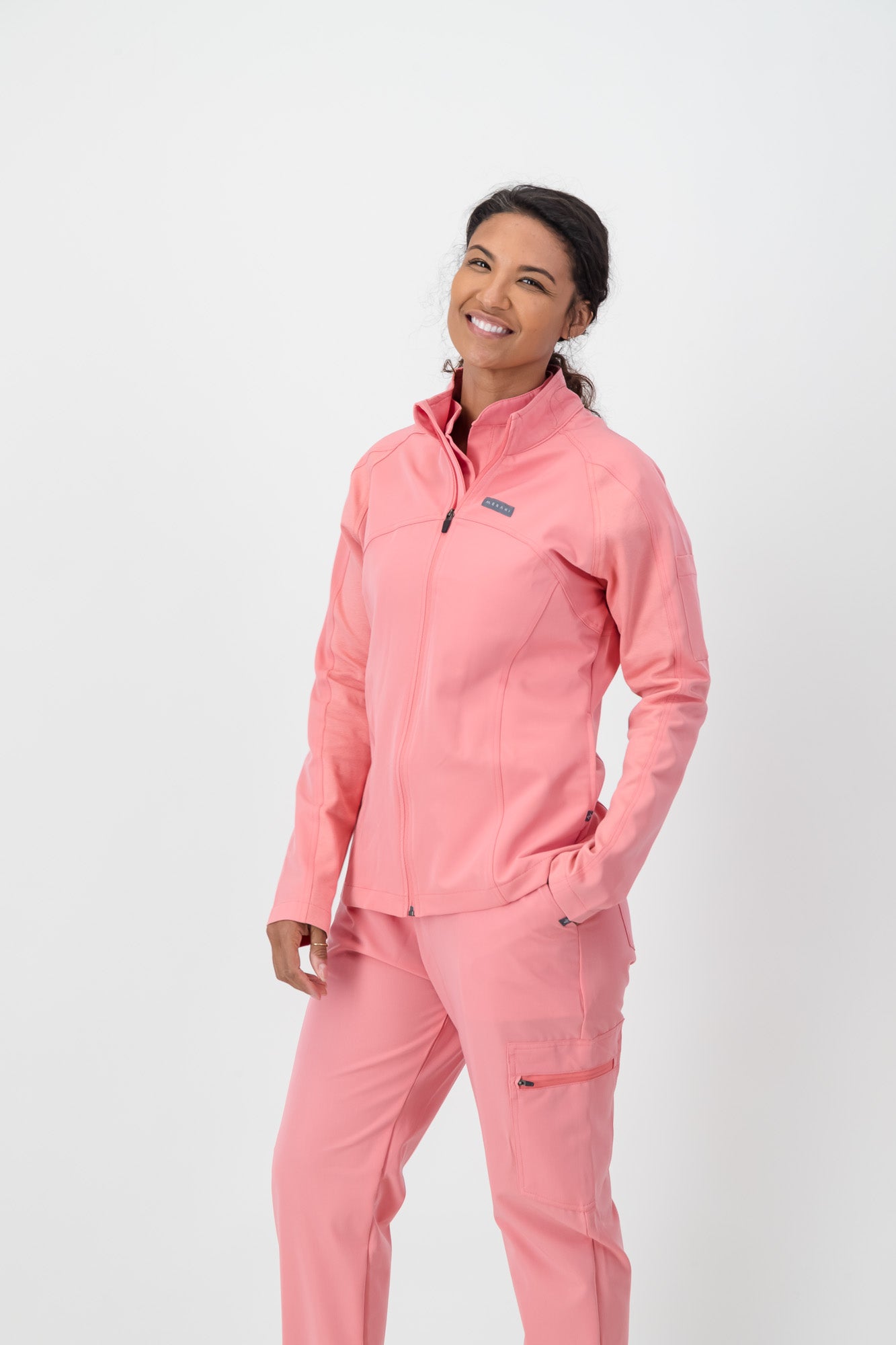 The Lilian Scrub Jacket - Coral