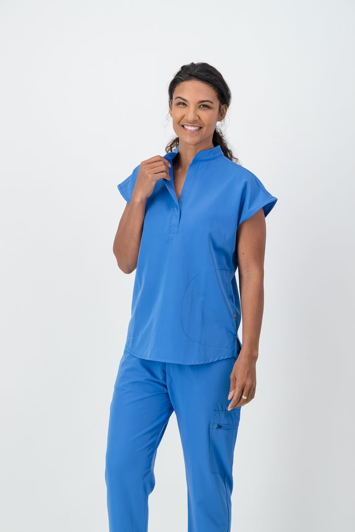 The Emma Women's Scrub Top - Cool Marine - Meraki Scrubs