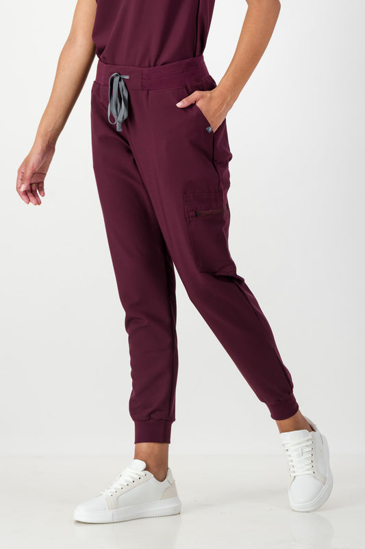 The Ladies Scrub Jogger - Burnt Cherry