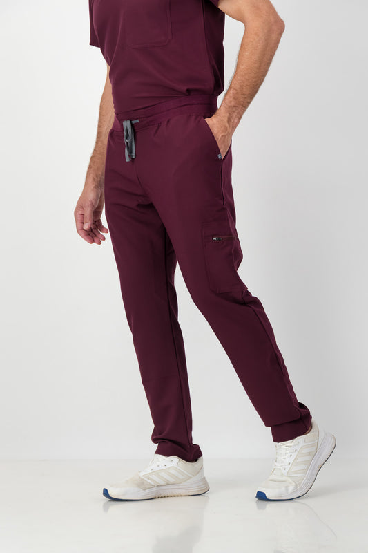 The Mens Straight Leg Scrub Pants - Burnt Cherry