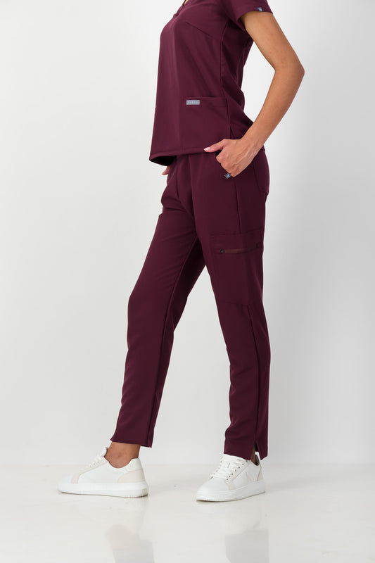 The Ladies Straight Leg Scrub Pants - Burnt Cherry