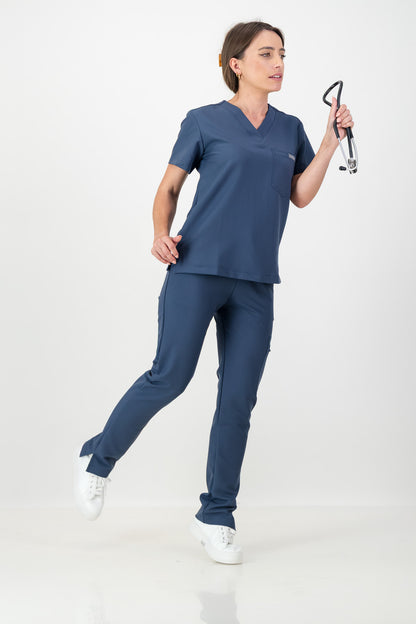 The Ladies Straight Leg Scrub Pants - Airforce