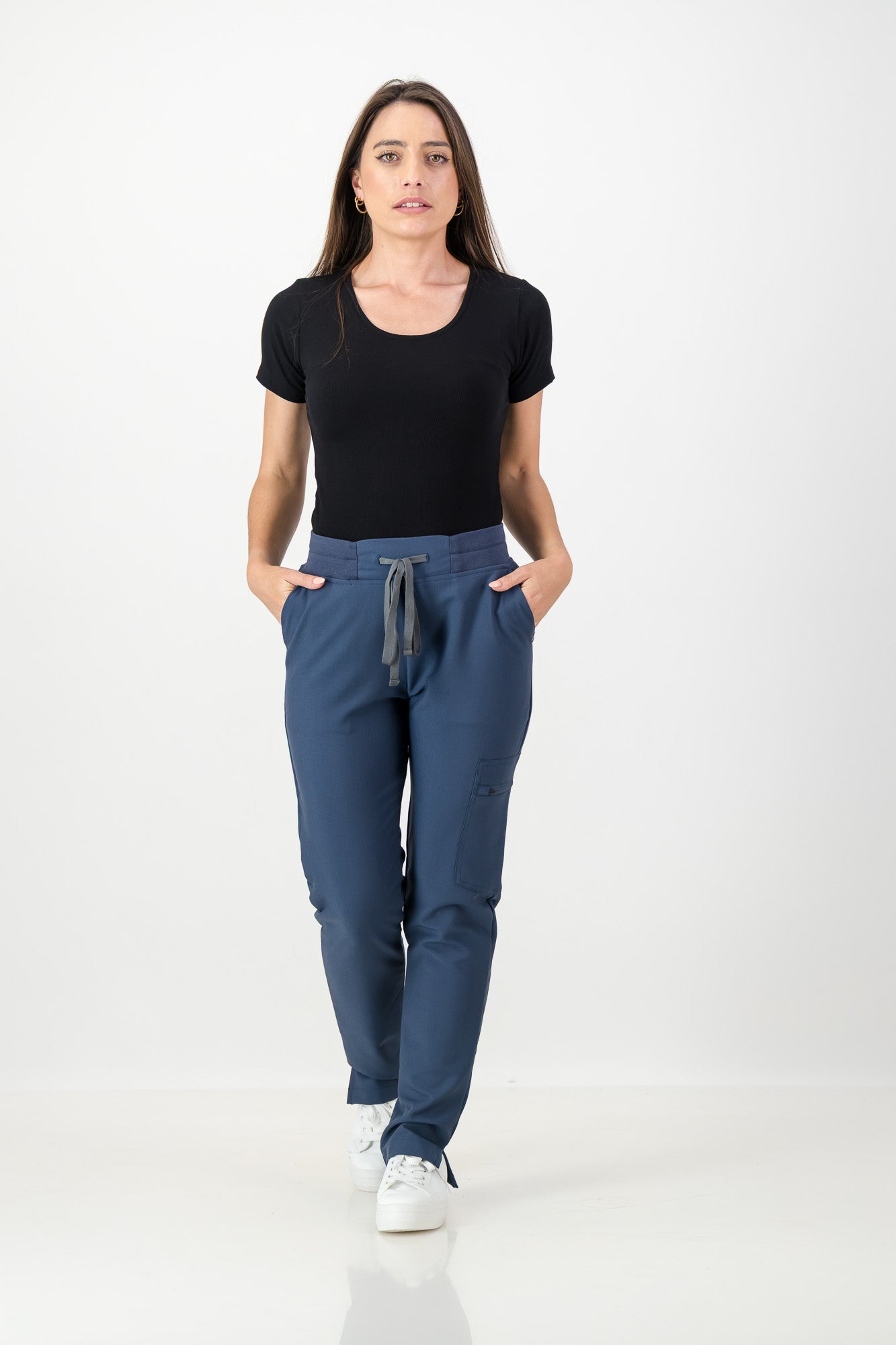 Ladies Short-sleeve Underscrub - Black Rib