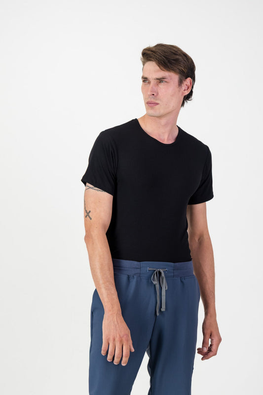 Men's Short-sleeve Underscrub - Black Rib