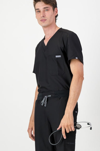 The Chris Men's Scrub Top - Black