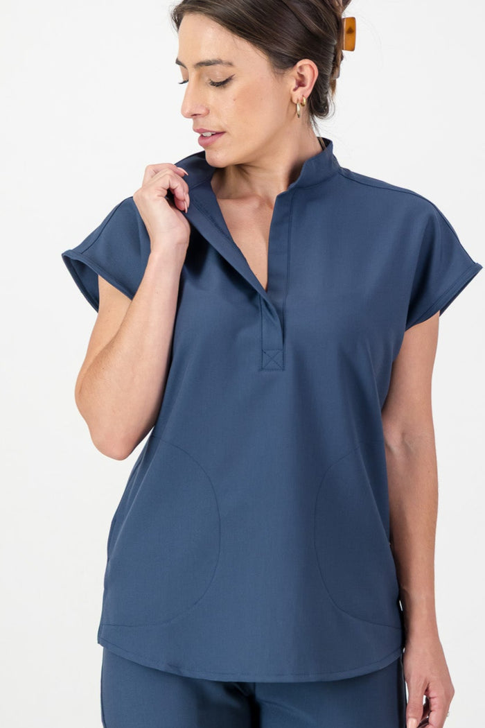 The Emma Women's Scrub Top - Airforce - Meraki Scrubs