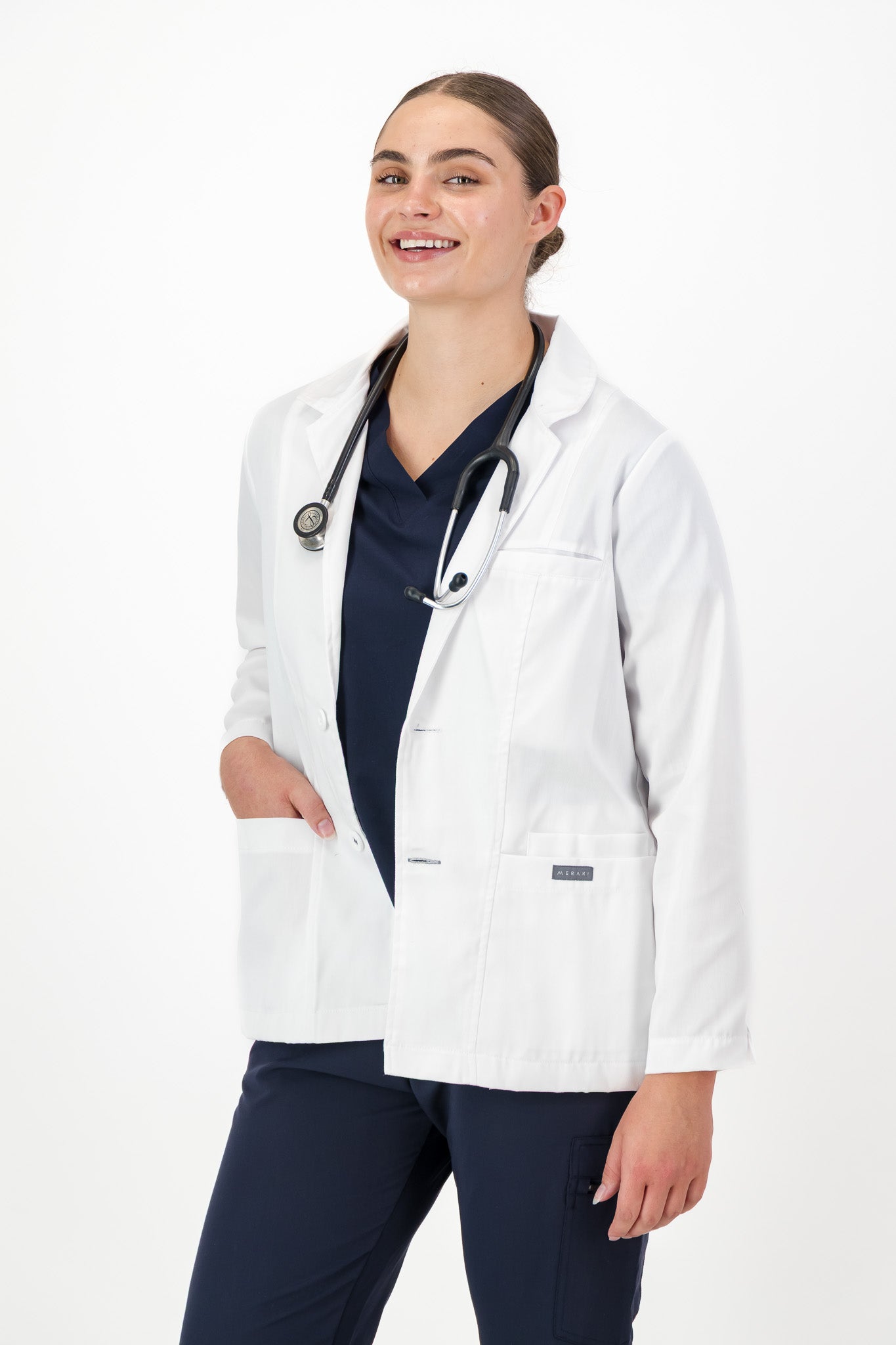 The Jane Women's Long Sleeve Lab Coat – Meraki Scrubs