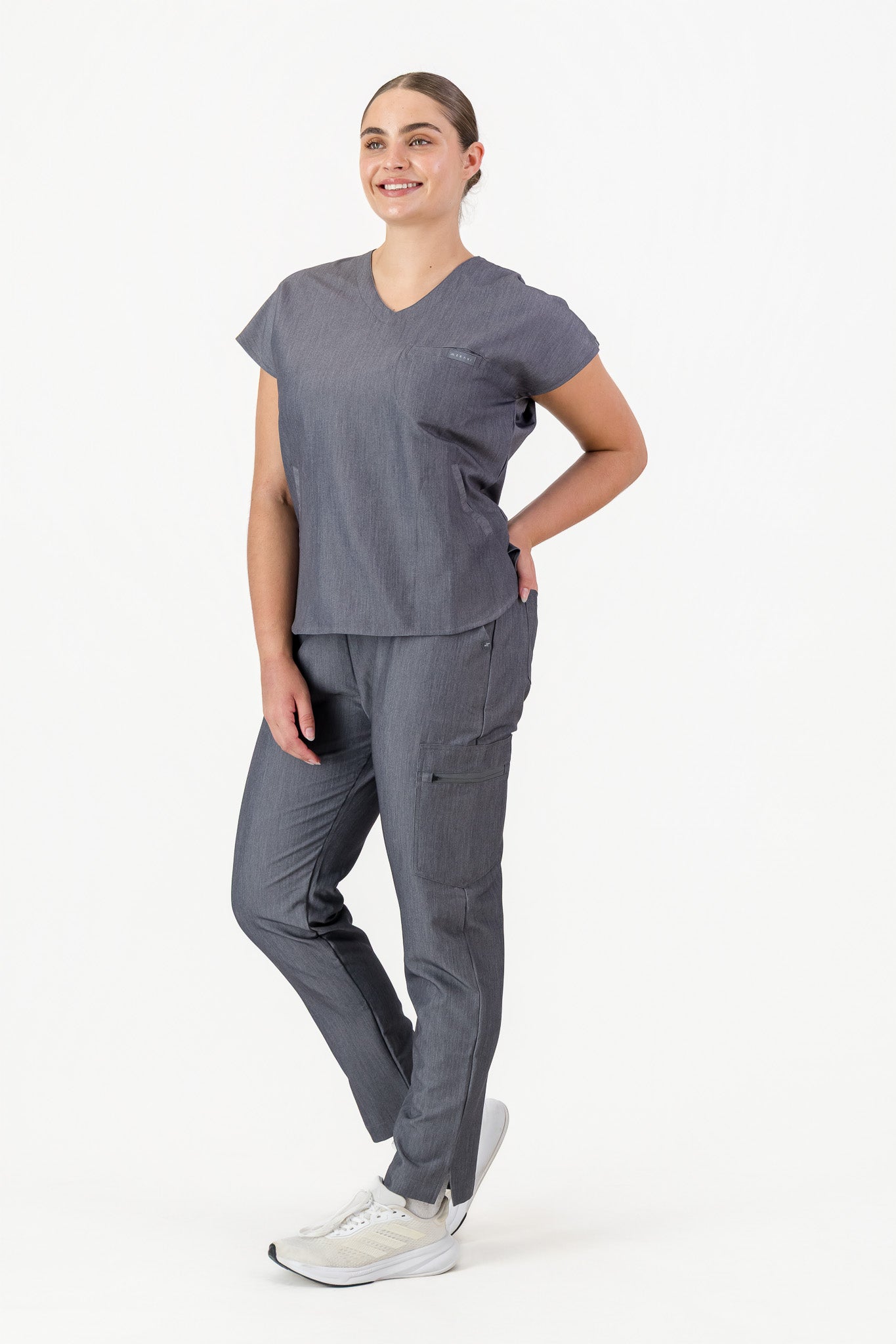 The Coco Women's Scrub Top - Graphite