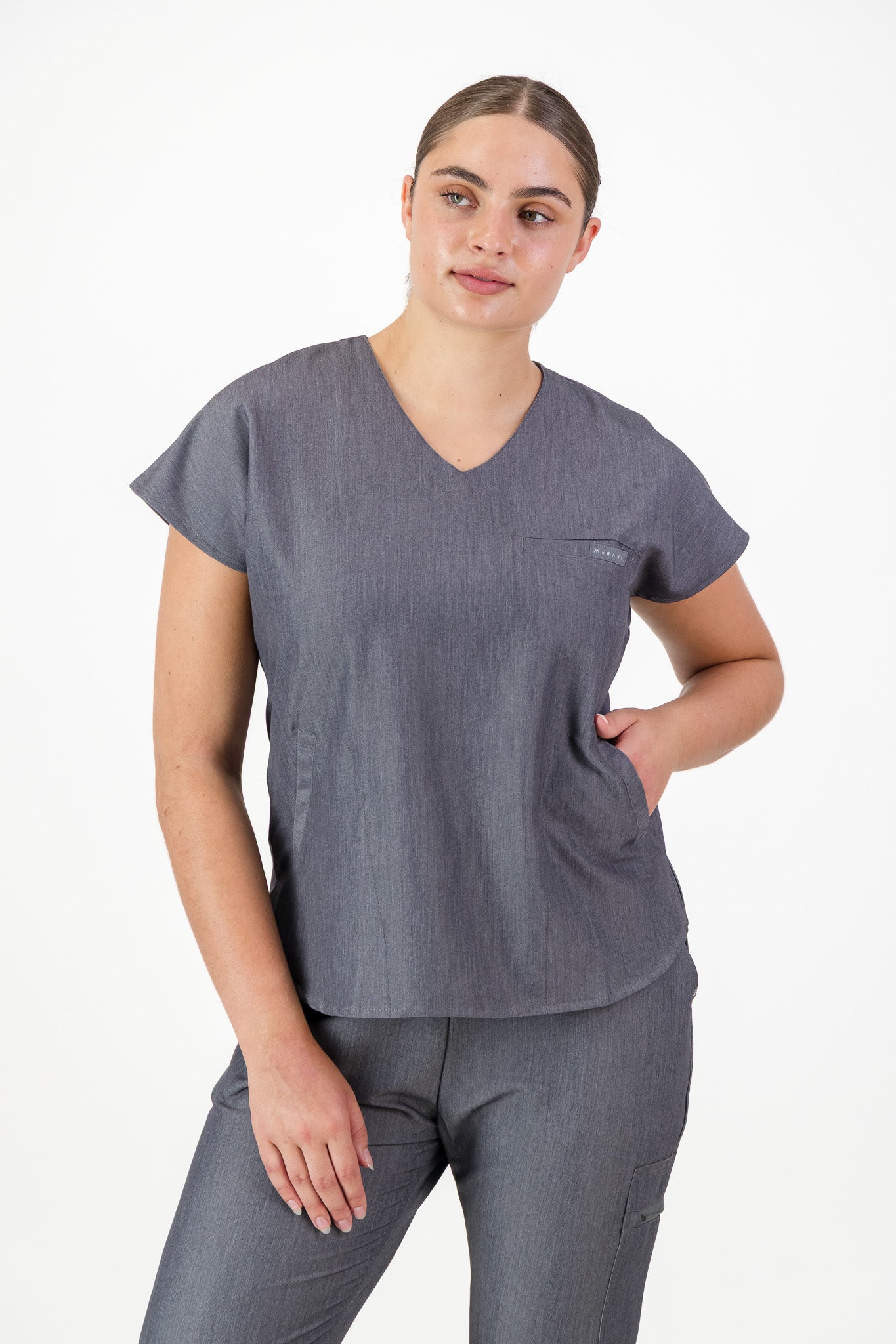 The Coco Women's Scrub Top - Graphite