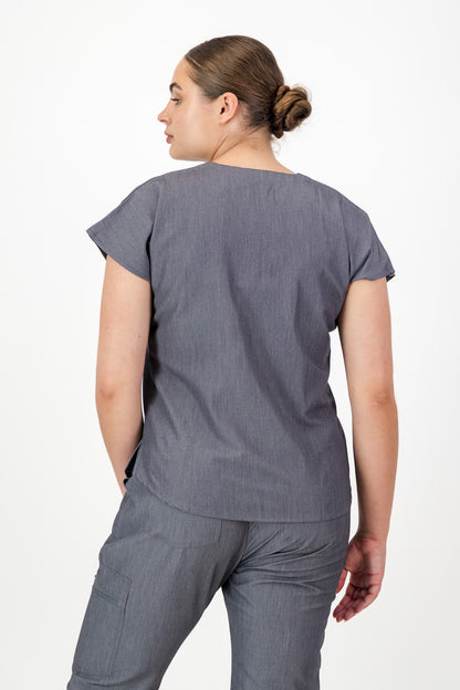 The Coco Women's Scrub Top - Graphite