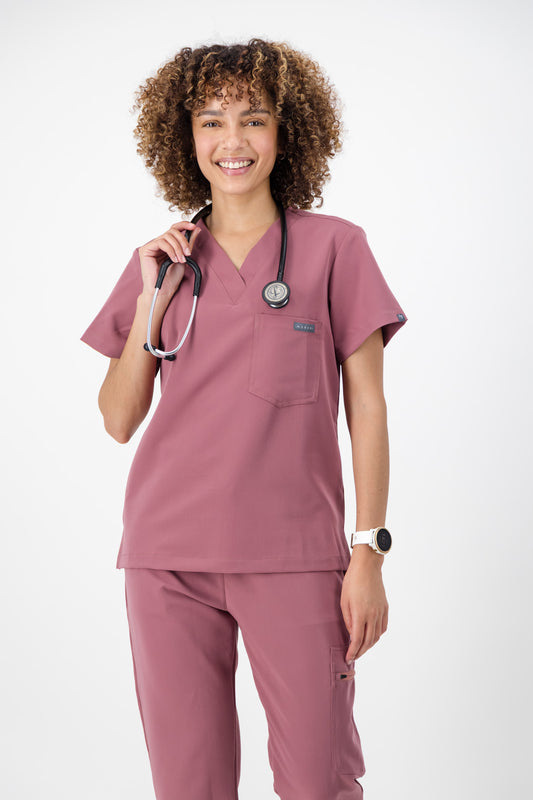 The Penny Women's Scrub Top - Rouge
