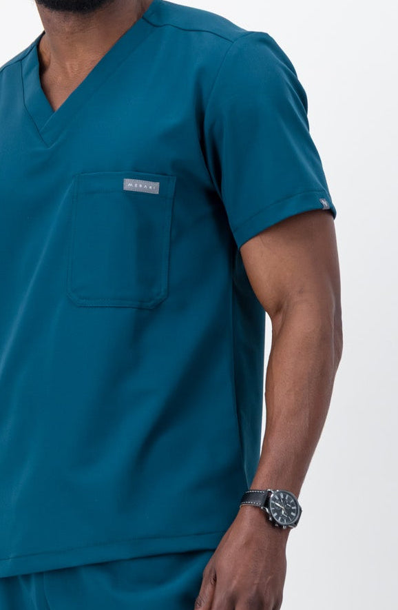 The Chris Men's Scrub Top - Lagoon - Meraki Scrubs