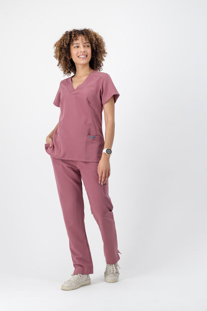The Marie Women's Scrub Top - Rouge