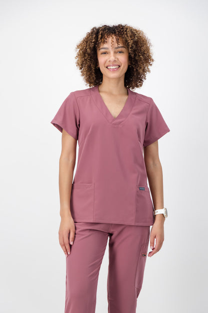 The Marie Women's Scrub Top - Rouge