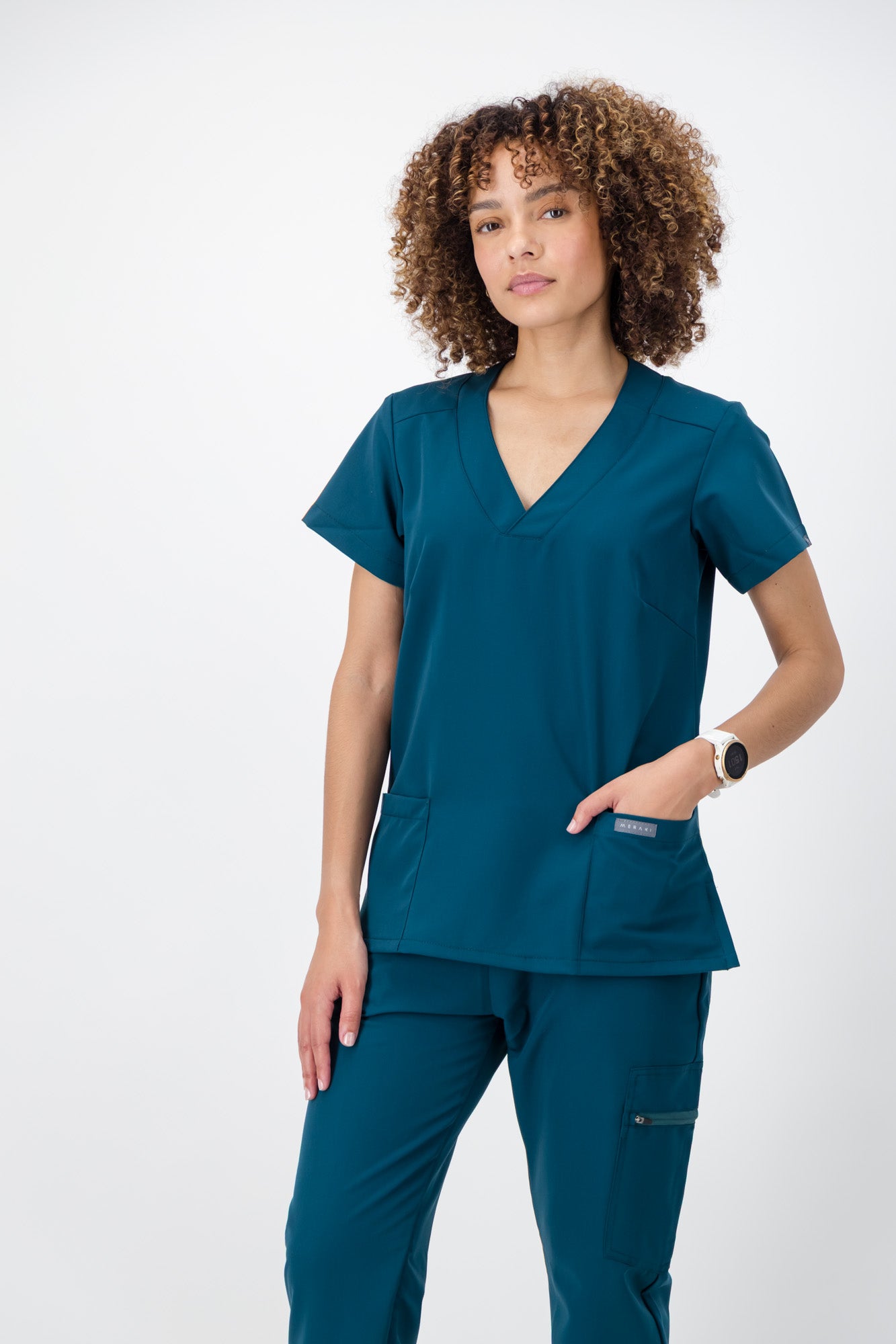 The Marie Women's Scrub Top - Lagoon - Meraki Scrubs