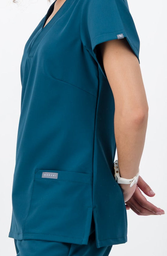 The Marie Women's Scrub Top - Lagoon - Meraki Scrubs
