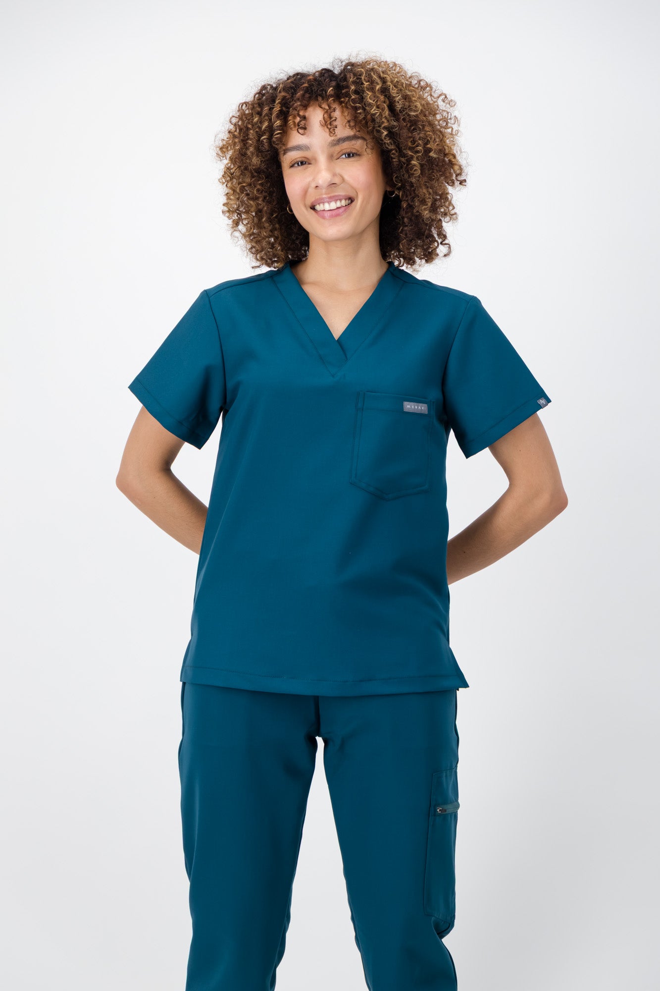 The Penny Women's Scrub Top - Lagoon - Meraki Scrubs