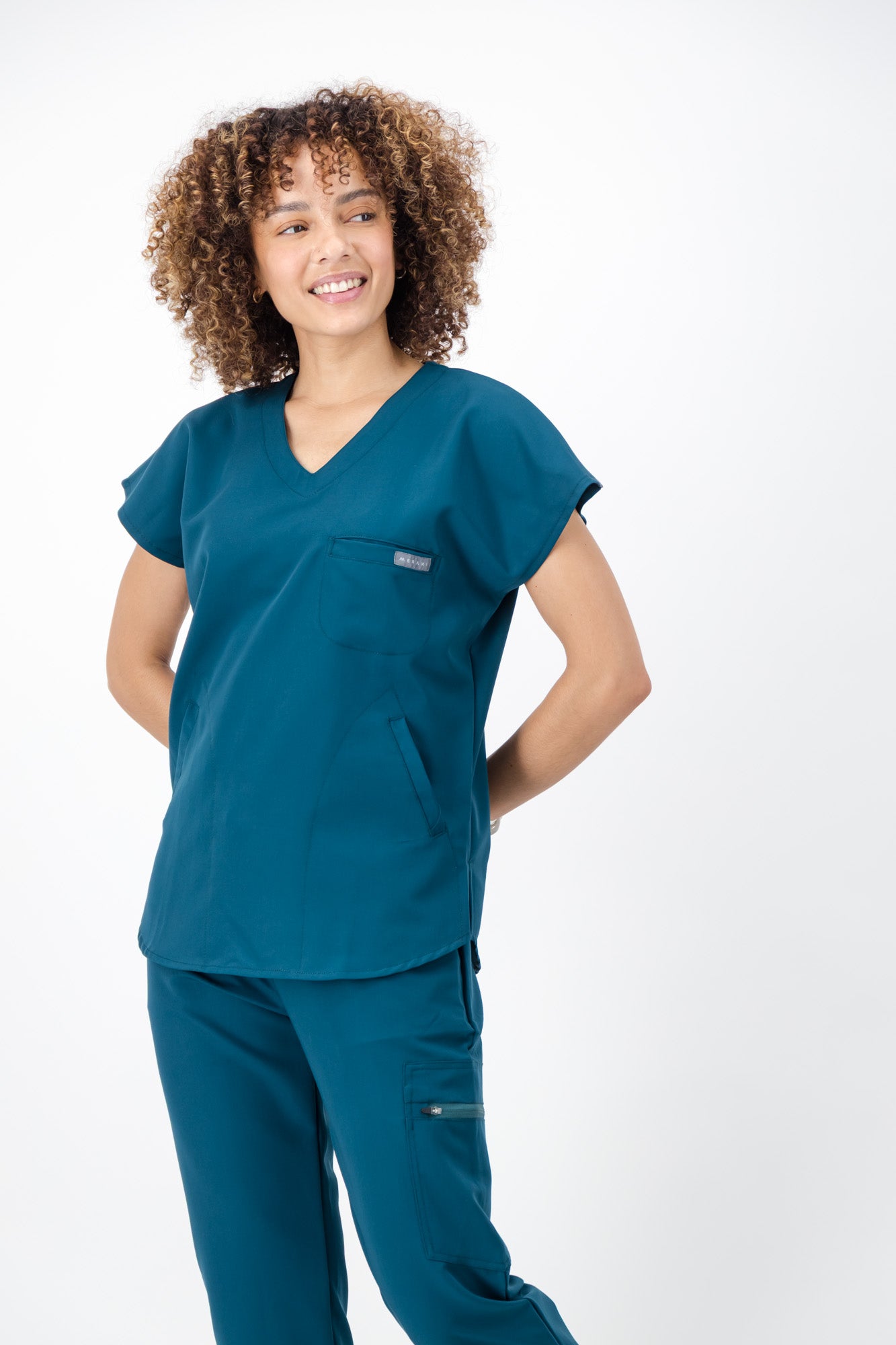 The Coco Women's Scrub Top - Lagoon - Meraki Scrubs