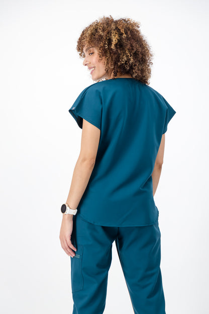 The Coco Women's Scrub Top - Lagoon - Meraki Scrubs