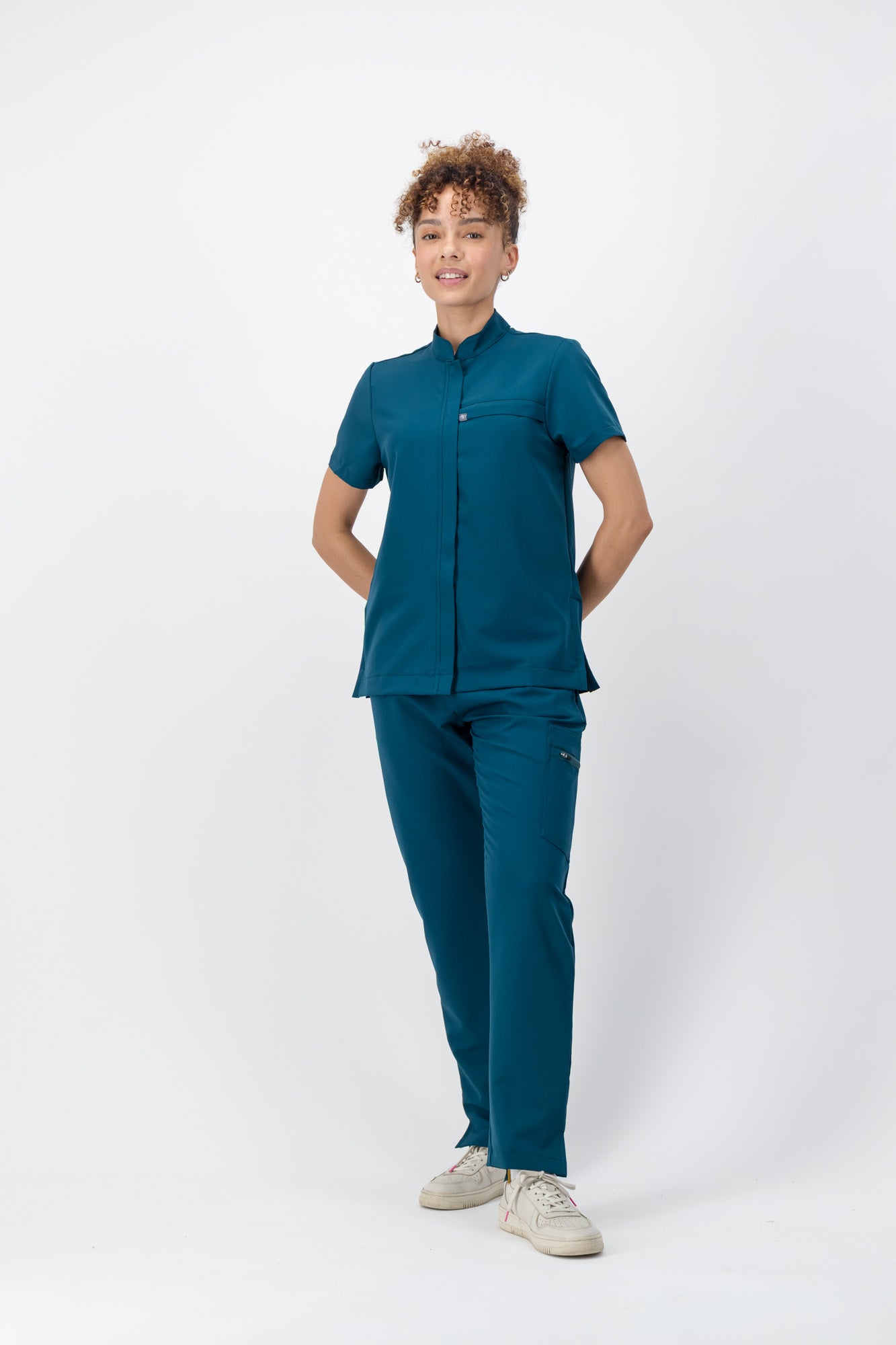 The Charlotte Women's Scrub Top - Lagoon - Meraki Scrubs
