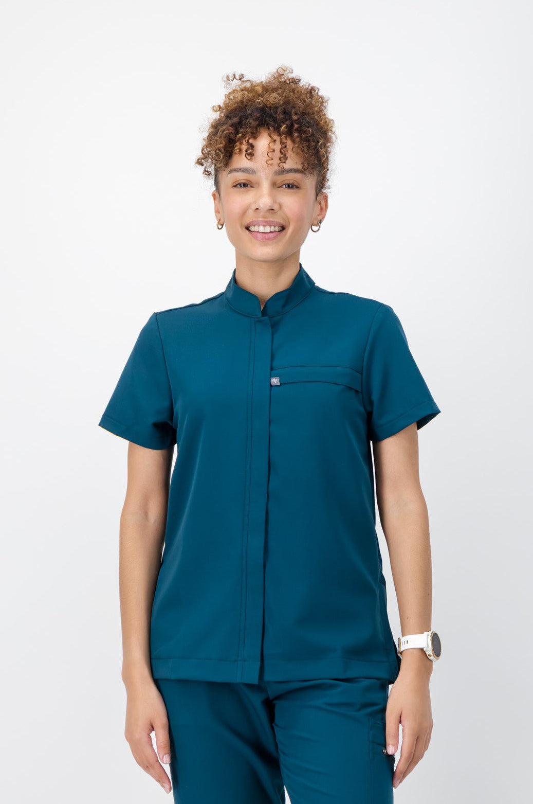 The Charlotte Women's Scrub Top - Lagoon - Meraki Scrubs