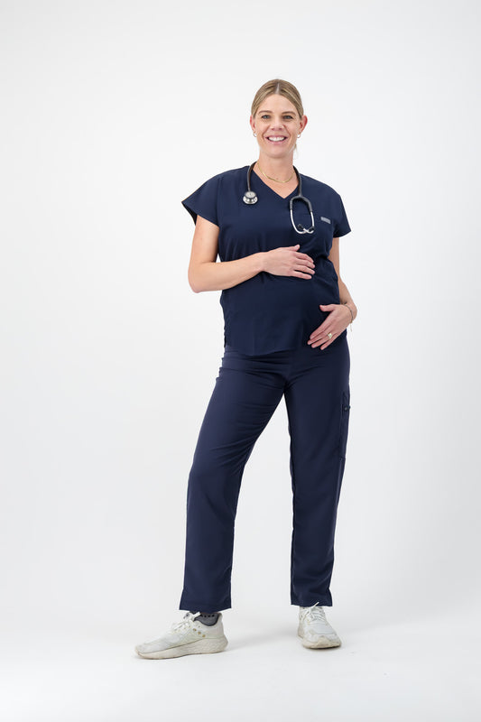 Maternity Straight Leg Scrub Pants - Navy