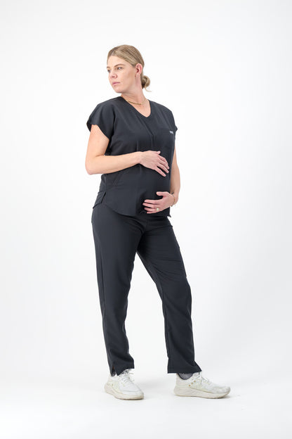 Maternity Straight Leg Scrub Pants - Black - Meraki Scrubs