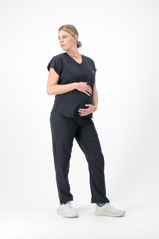 Maternity Straight Leg Scrub Pants - Black