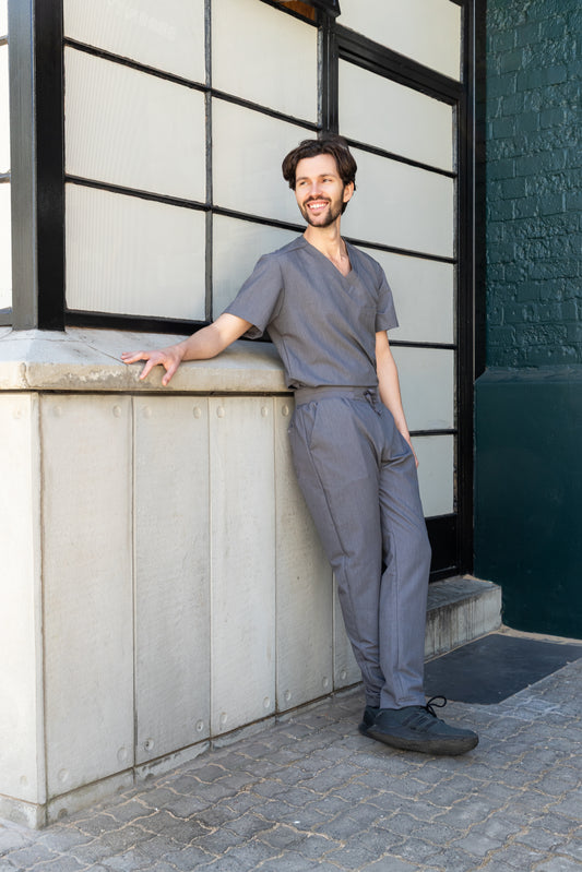 The Mens Straight Leg Scrub Pants - Graphite