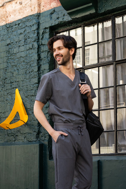The Chris Men's Scrub Top - Graphite
